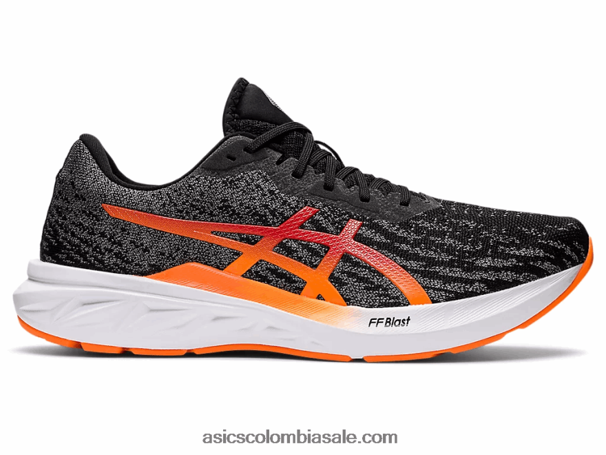 hombres Asics dinablasto 2 negro/naranja impactante 20X82N1486
