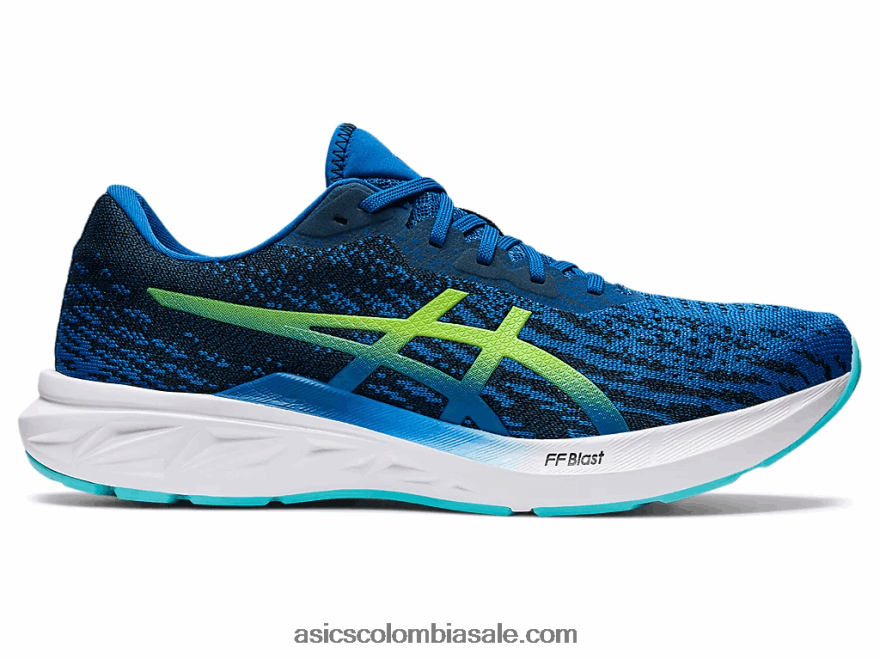 hombres Asics dinablasto 2 unidad de lago/peligro verde 20X82N1492