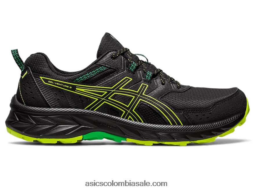 hombres Asics empresa de gel 9 ralladura de lima/negra 20X82N111