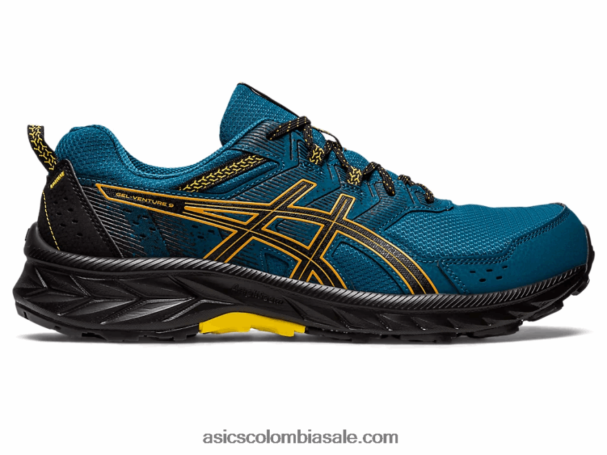 hombres Asics empresa de gel 9 tinta verde azulado/tormenta de arena 20X82N102