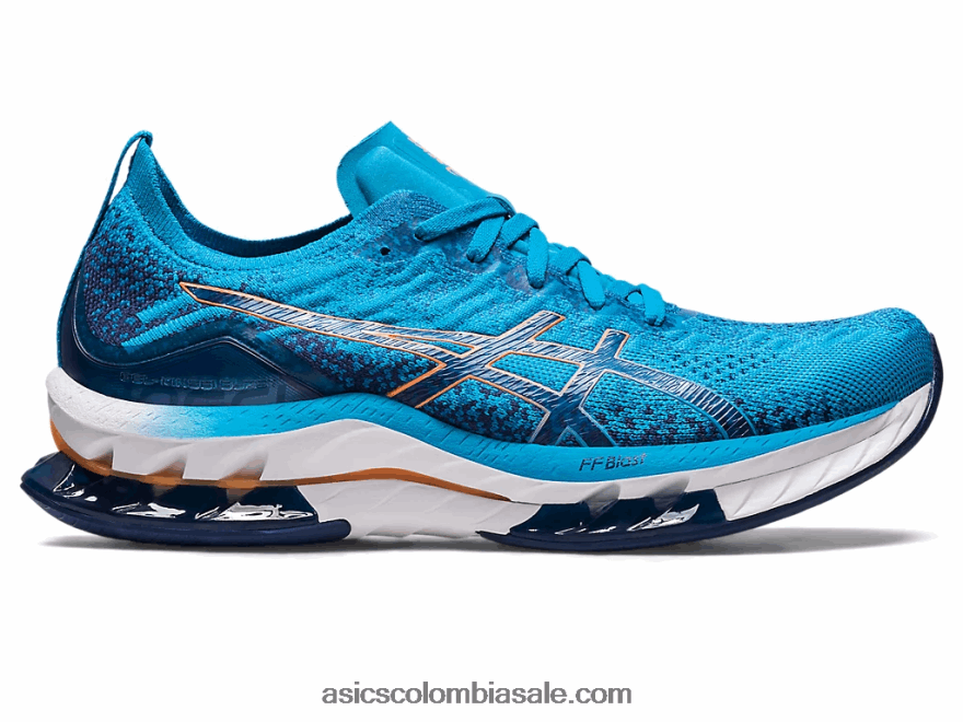 hombres Asics explosión de gel-kinsei azul isla/melocotón sol 20X82N511