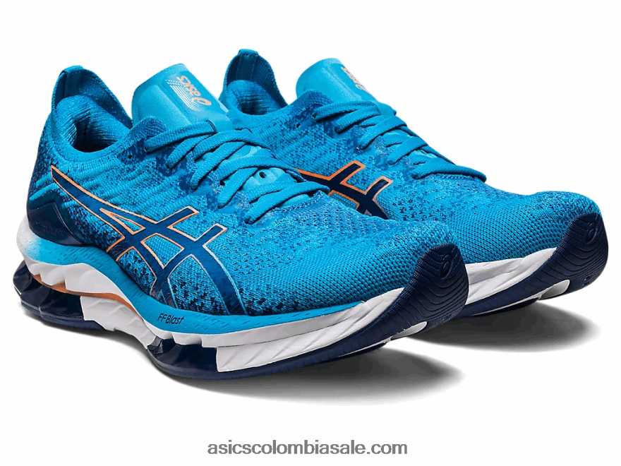 hombres Asics explosión de gel-kinsei azul isla/melocotón sol 20X82N511
