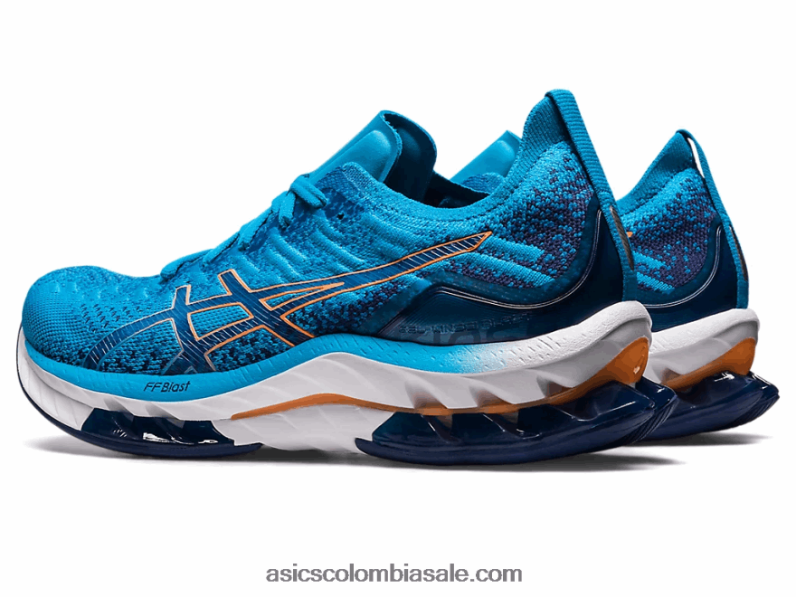 hombres Asics explosión de gel-kinsei azul isla/melocotón sol 20X82N511