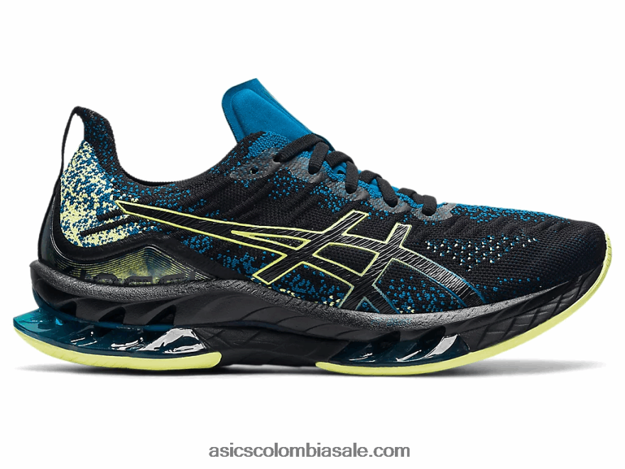 hombres Asics explosión de gel-kinsei negro/amarillo brillante 20X82N1680