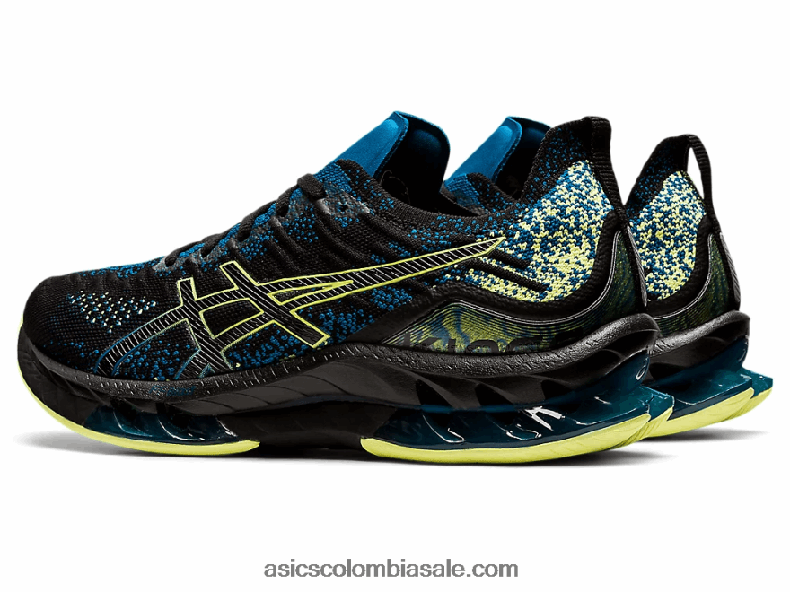 hombres Asics explosión de gel-kinsei negro/amarillo brillante 20X82N1680