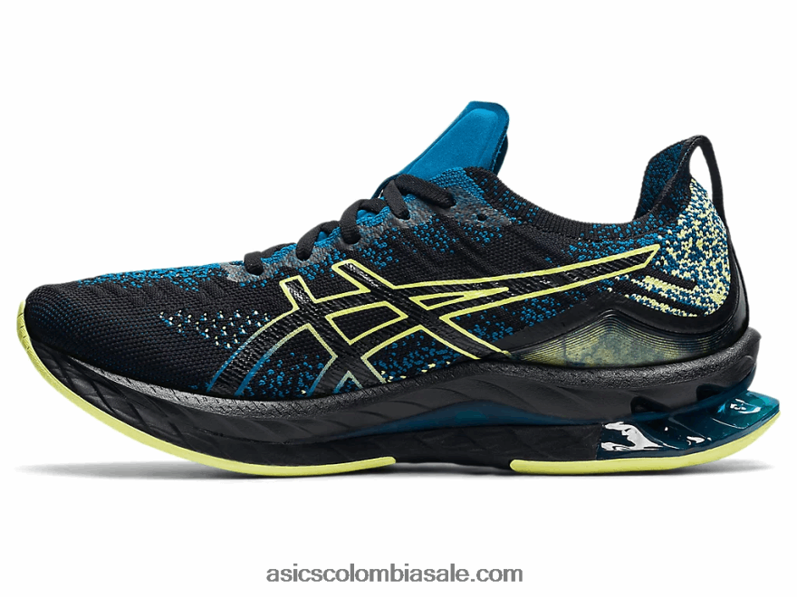 hombres Asics explosión de gel-kinsei negro/amarillo brillante 20X82N1680