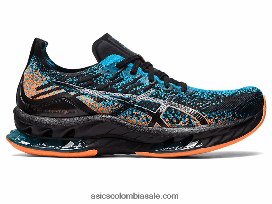 hombres Asics explosión de gel-kinsei negro/azul isla 20X82N459