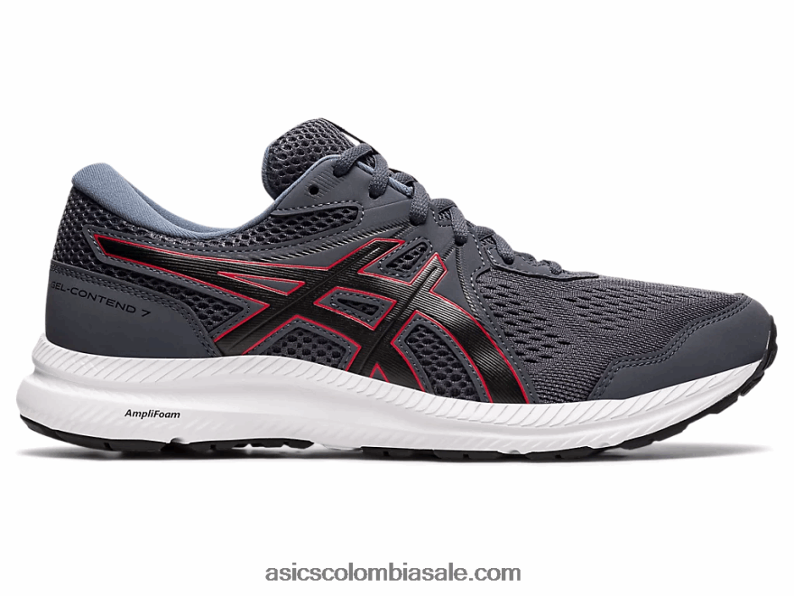 hombres Asics gel-conten 7 extra ancho gris portador/rojo clásico 20X82N1953