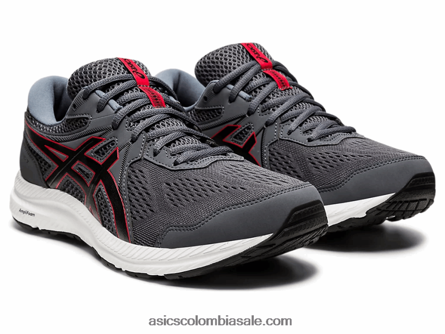 hombres Asics gel-conten 7 extra ancho gris portador/rojo clásico 20X82N1953