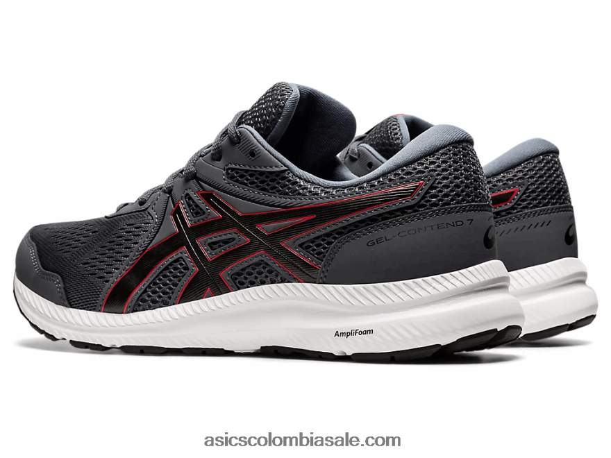 hombres Asics gel-conten 7 extra ancho gris portador/rojo clásico 20X82N1953