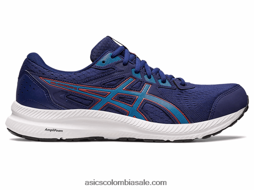 hombres Asics gel-conten 8 extra ancho azul índigo/azul isla 20X82N395