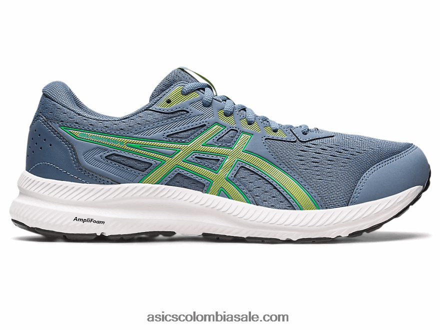 hombres Asics gel-contender 8 azul acero/ralladura de lima 20X82N530