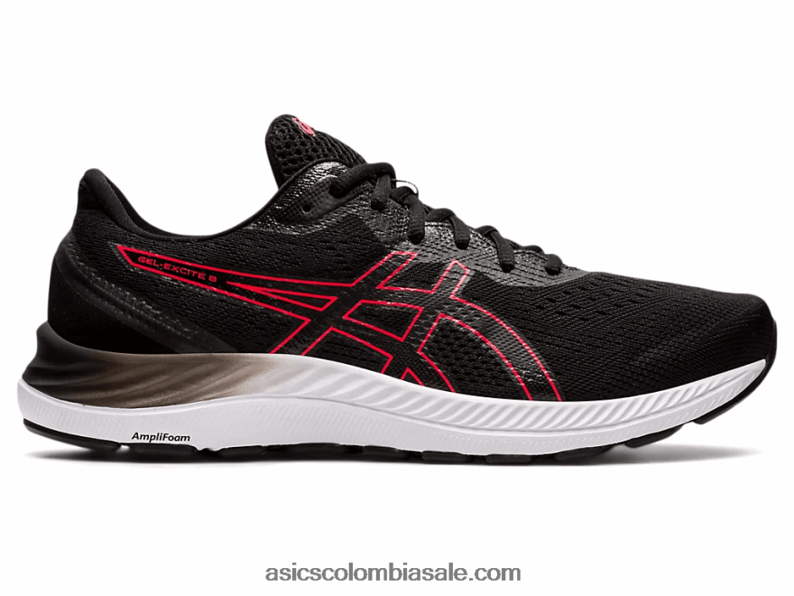 hombres Asics gel-excite 8 negro/rojo eléctrico 20X82N1696