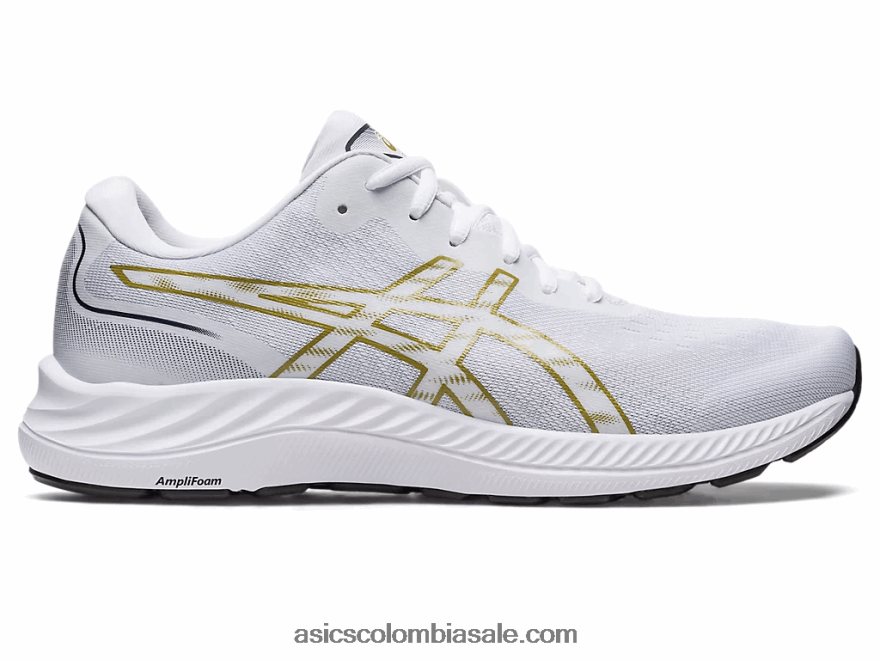 hombres Asics gel-excite 9 blanco/aceite de oliva 20X82N414