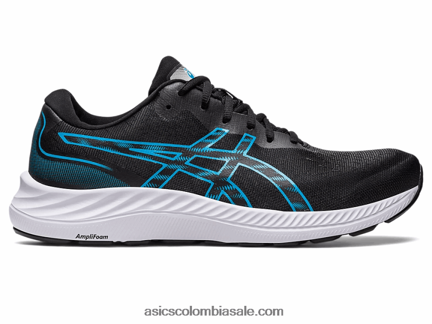 hombres Asics gel-excite 9 negro/azul isla 20X82N428