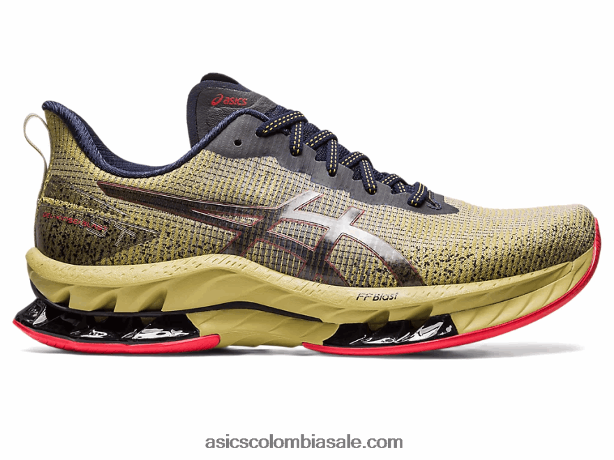 hombres Asics gel-kinsei explosión le 2 aceite de oliva/rojo eléctrico 20X82N498