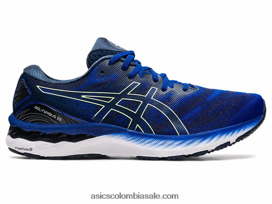 hombres Asics gel-nimbus 23 azul mónaco/lima brillante 20X82N1854