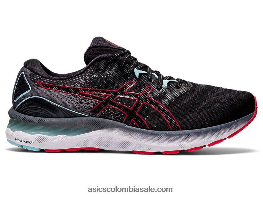 hombres Asics gel-nimbus 23 negro/rojo eléctrico 20X82N1861