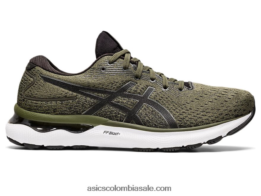 hombres Asics gel-nimbus 24 lona verde oliva/bronce de cañón 20X82N1592