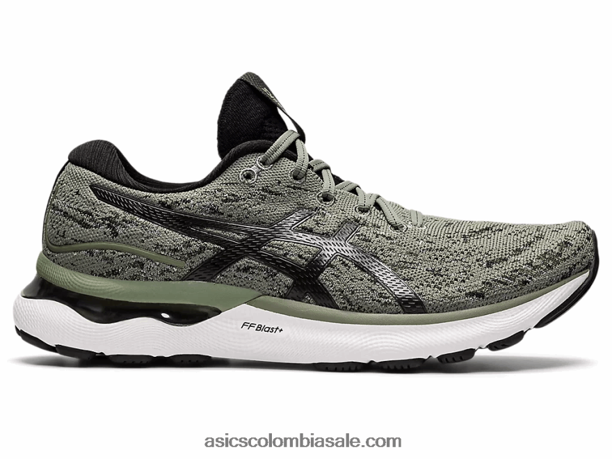 hombres Asics gel-nimbus 24 mk liquen verde/negro 20X82N1205