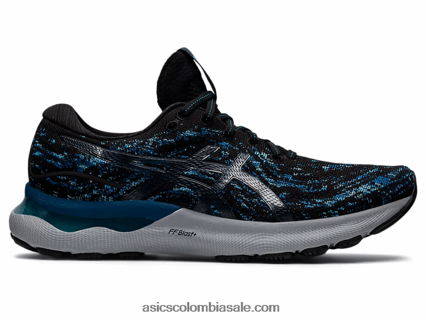 hombres Asics gel-nimbus 24 mk negro/azul mako 20X82N1193