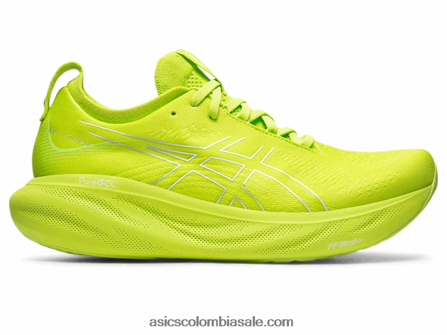 hombres Asics gel-nimbus 25 ralladura de lima/blanco 20X82N336