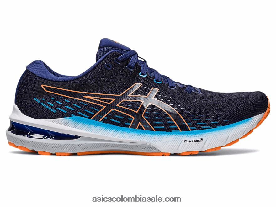 hombres Asics gel-perseguir 8 de ancho azul índigo/melocotón sol 20X82N386