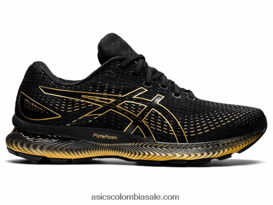 hombres Asics gel-saiun negro/oro puro 20X82N1739