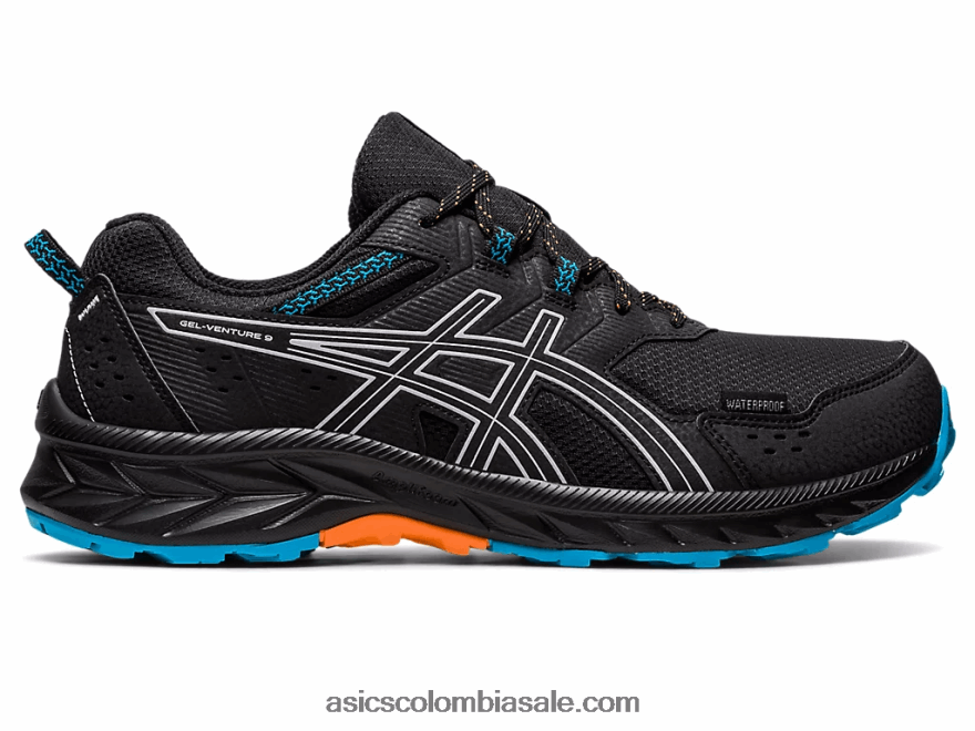 hombres Asics gel-ventura 9 impermeable negro/violeta oscuro 20X82N129