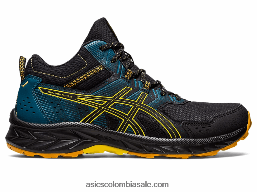 hombres Asics gel-venture 9 mt negro/amarillo dorado 20X82N125