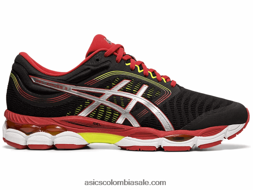 hombres Asics gel-ziruss 3 negro/rojo veloz 20X82N2103