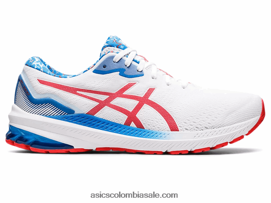 hombres Asics gt-1000 11 blanco/rojo eléctrico 20X82N1278