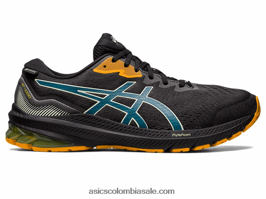hombres Asics gt-1000 11 gtx negro/tinta verde azulado 20X82N497