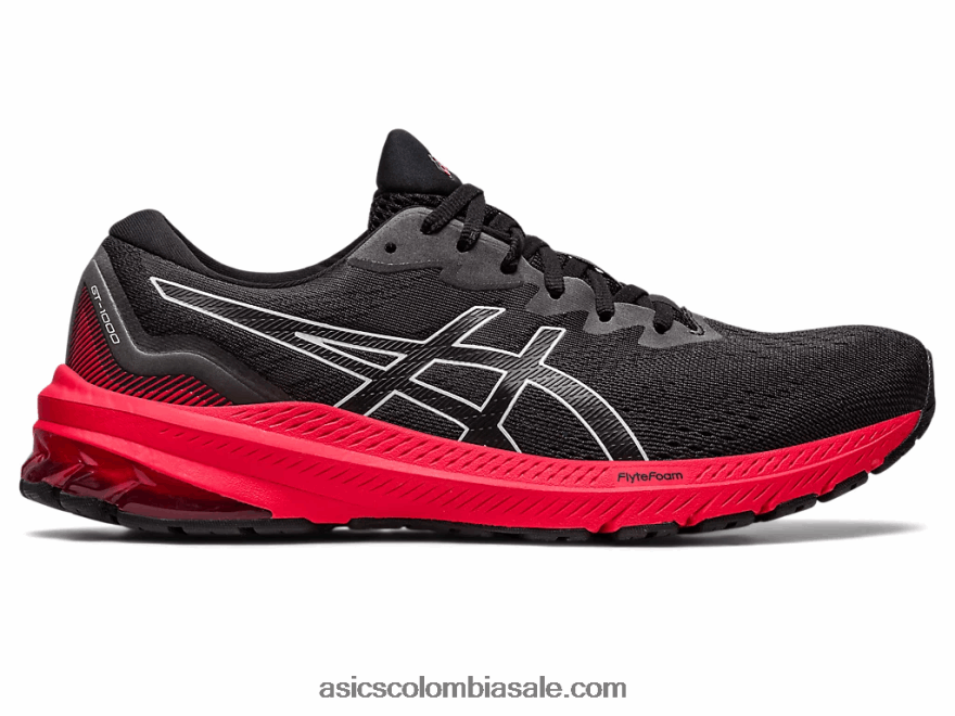 hombres Asics gt-1000 11 negro/rojo eléctrico 20X82N425