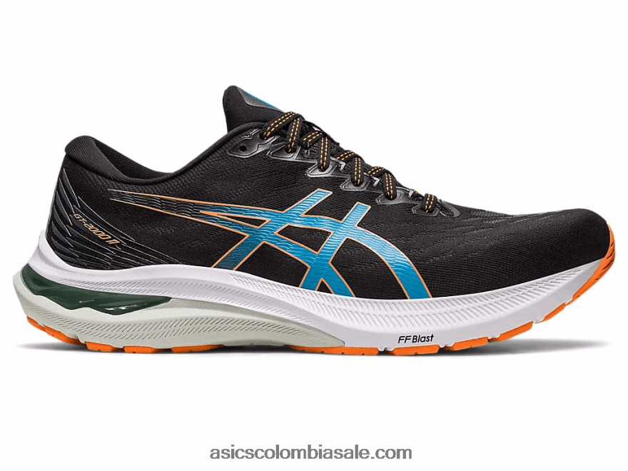 hombres Asics gt-2000 11 extra ancho melocotón negro/sol 20X82N667