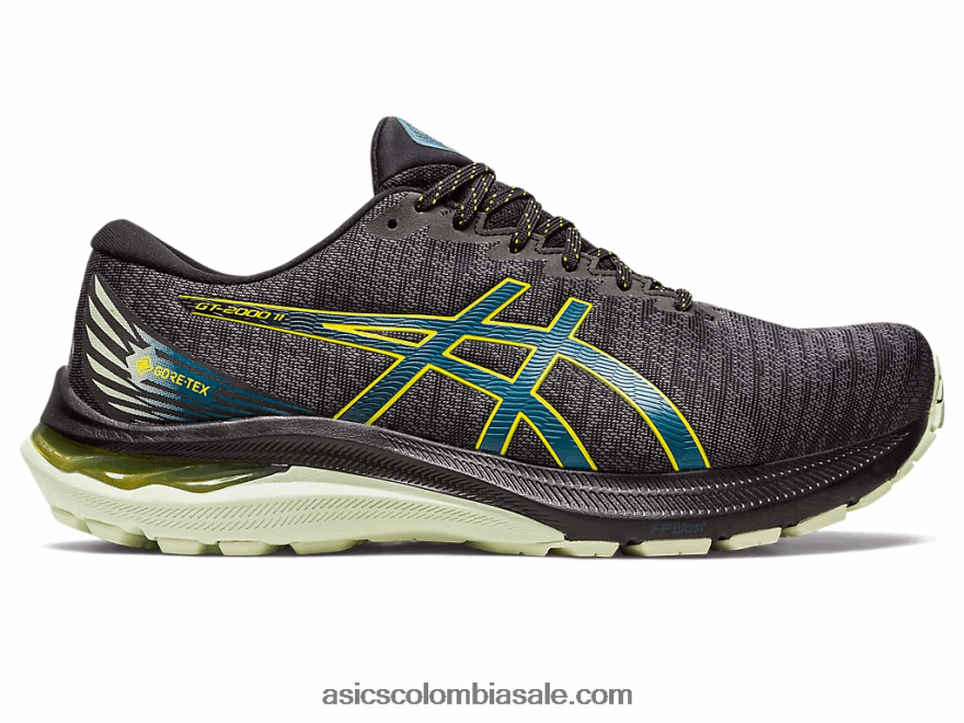 hombres Asics gt-2000 11 gtx negro/tinta verde azulado 20X82N691