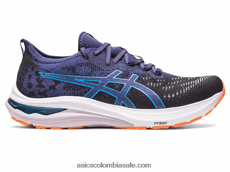 hombres Asics gt-2000 11 mk de punto negro/azul índigo 20X82N117
