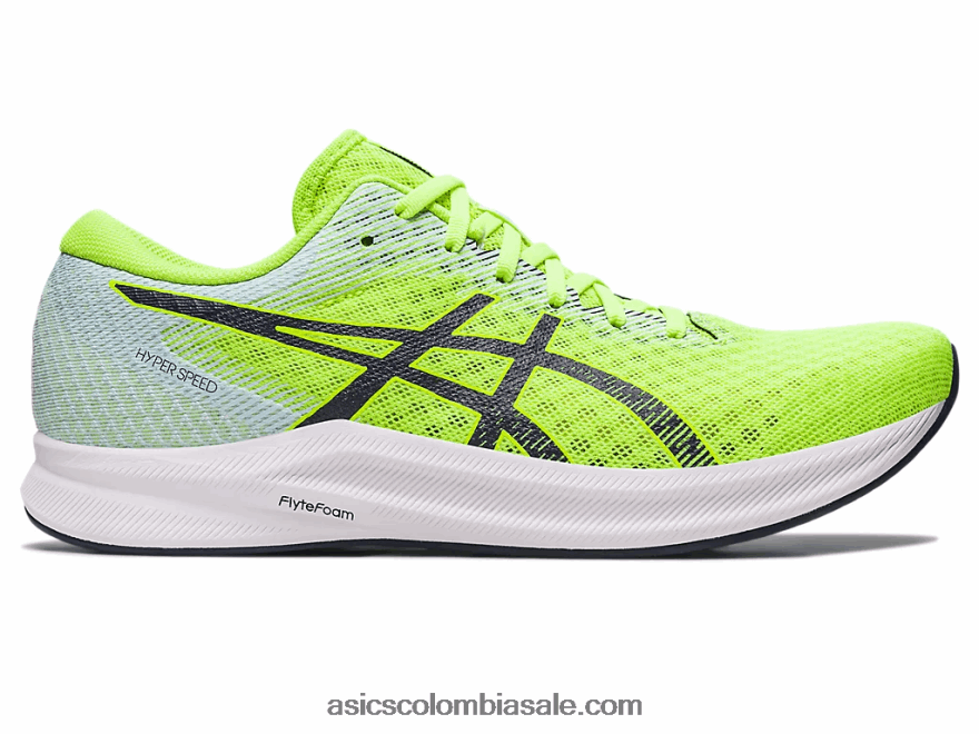 hombres Asics hipervelocidad 2 peligro verde/medianoche 20X82N488
