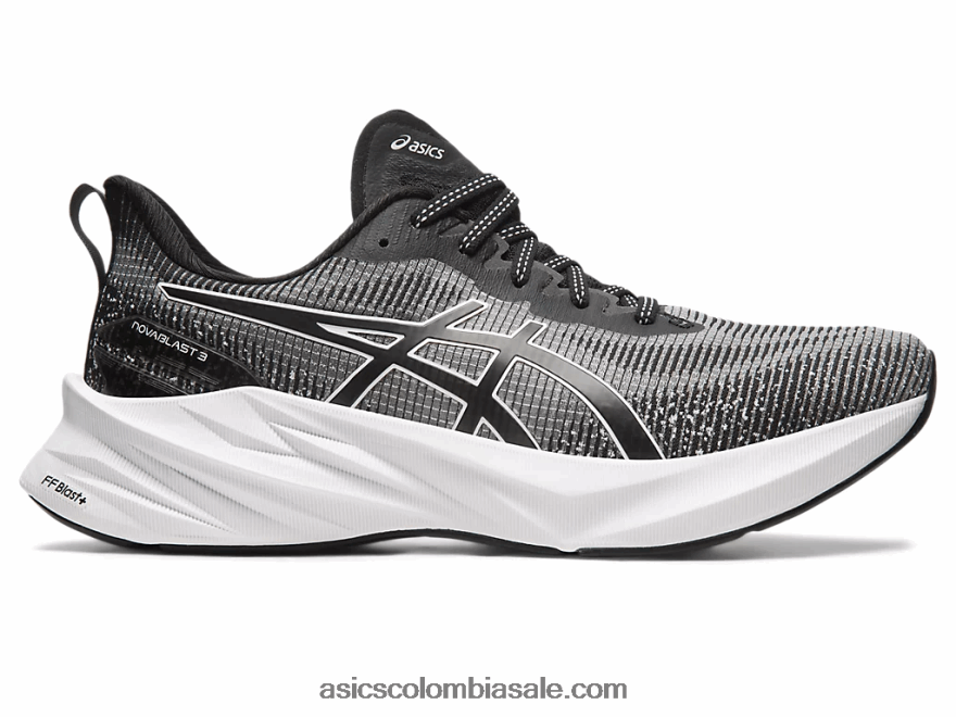 hombres Asics novablast 3 le blanco negro 20X82N204