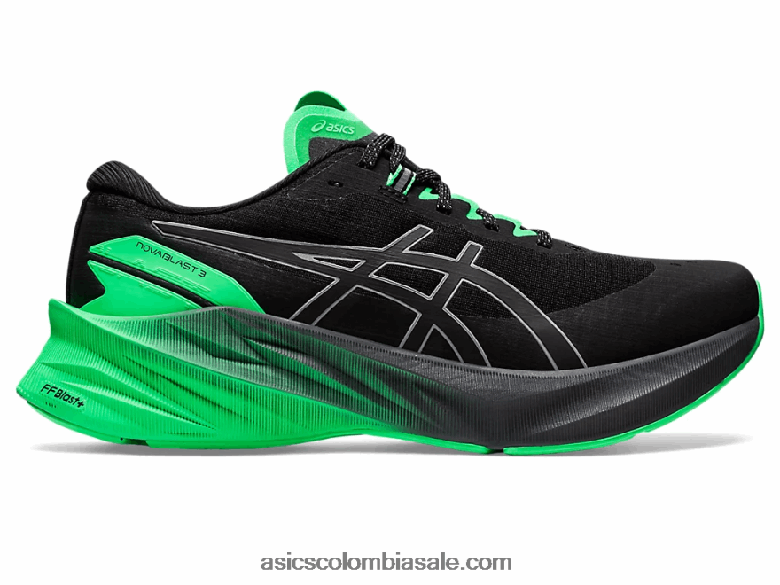 hombres Asics novablast 3 lite-show negro/hoja nueva 20X82N739