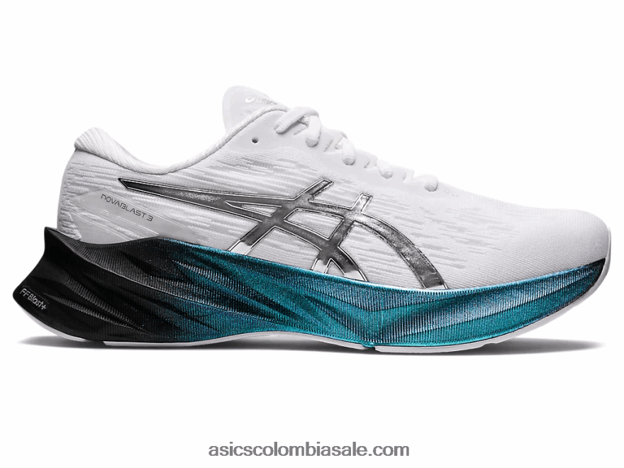hombres Asics novablast 3 platino blanco/plata pura 20X82N948