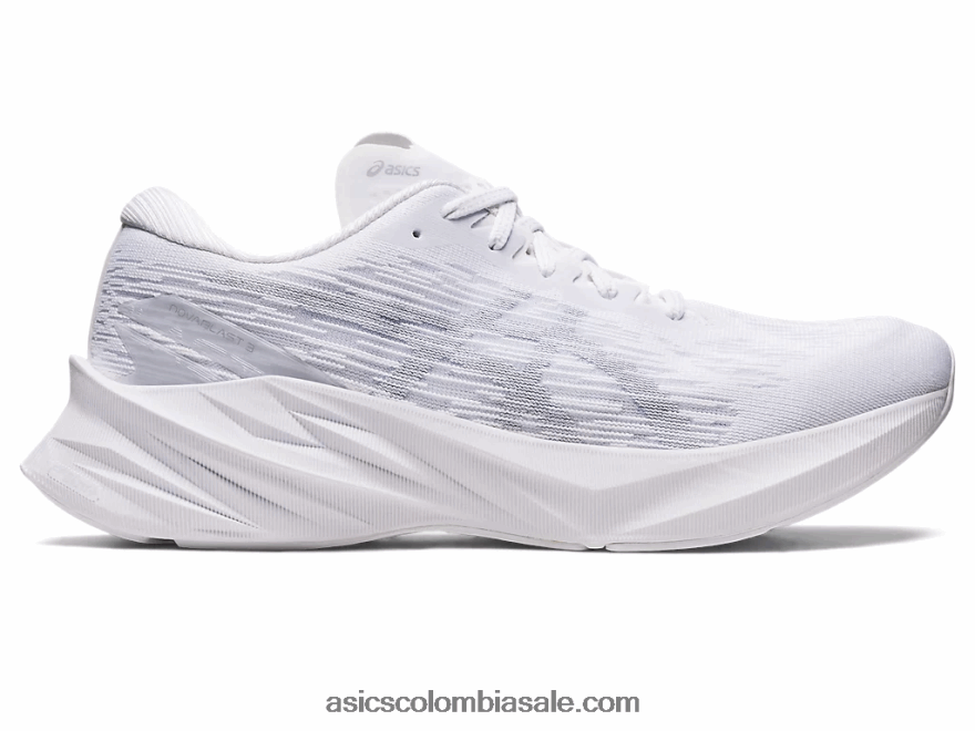 hombres Asics novablasto 3 blanco/gris piedmont 20X82N402