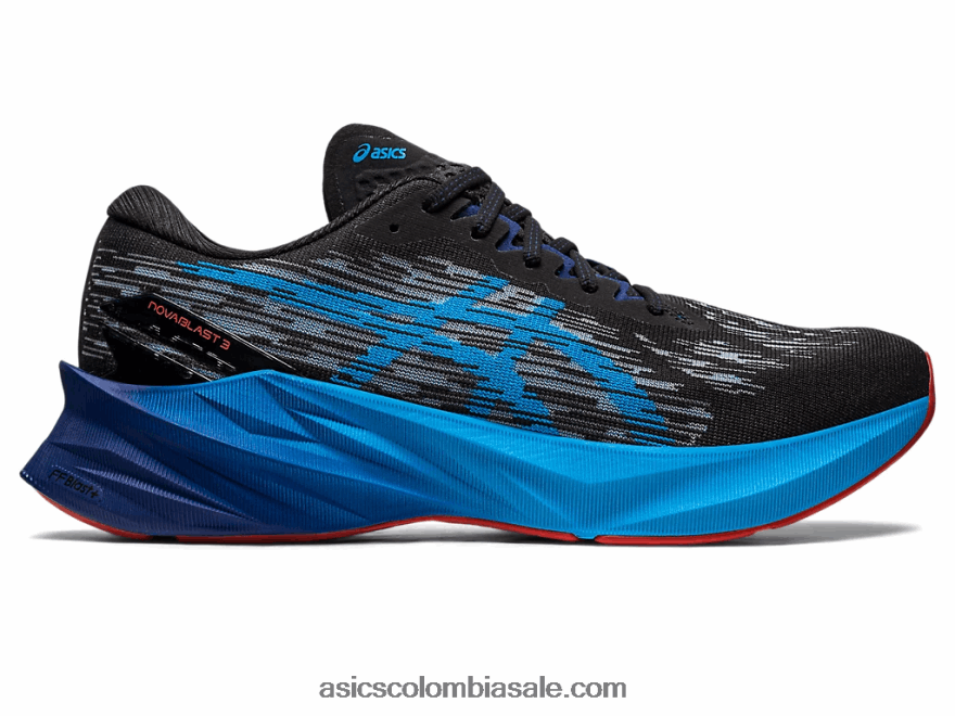 hombres Asics novablasto 3 negro/azul isla 20X82N377