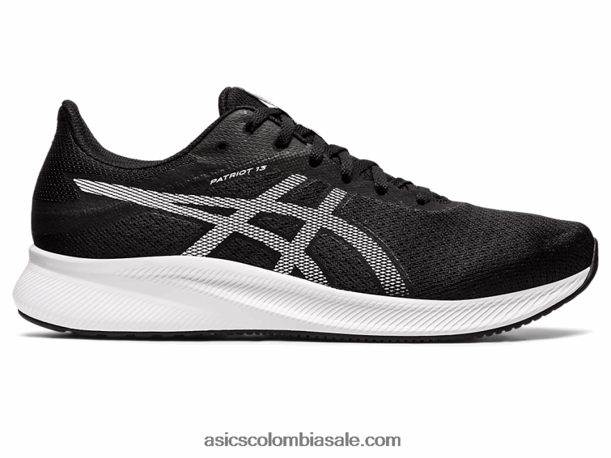 hombres Asics patriota 13 de ancho blanco negro 20X82N1247