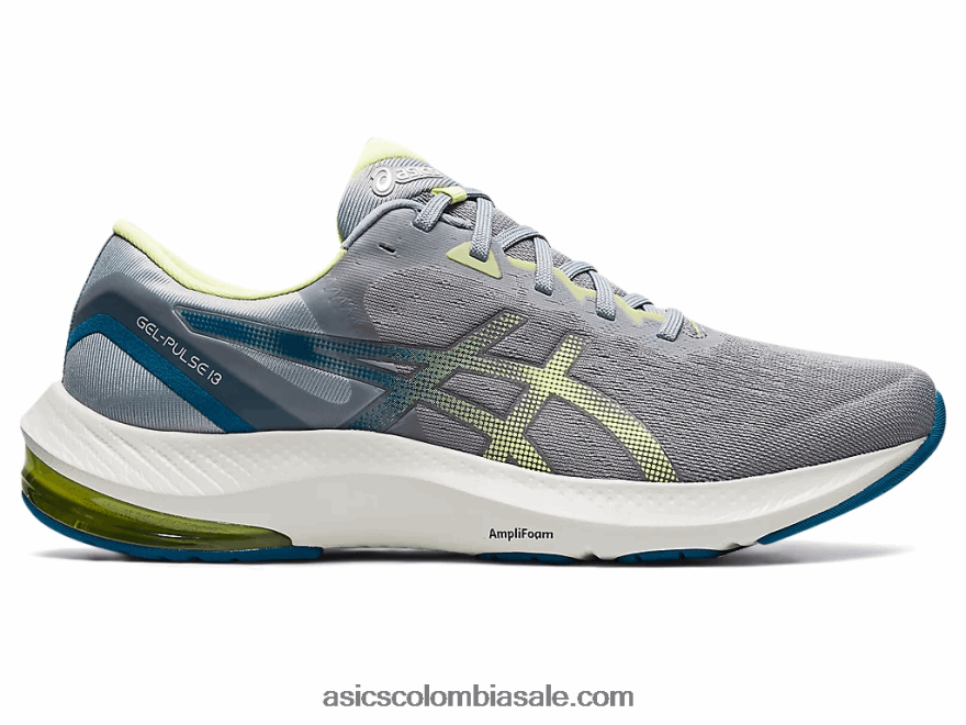 hombres Asics pulso de gel 13 yeso/amarillo resplandor 20X82N1724