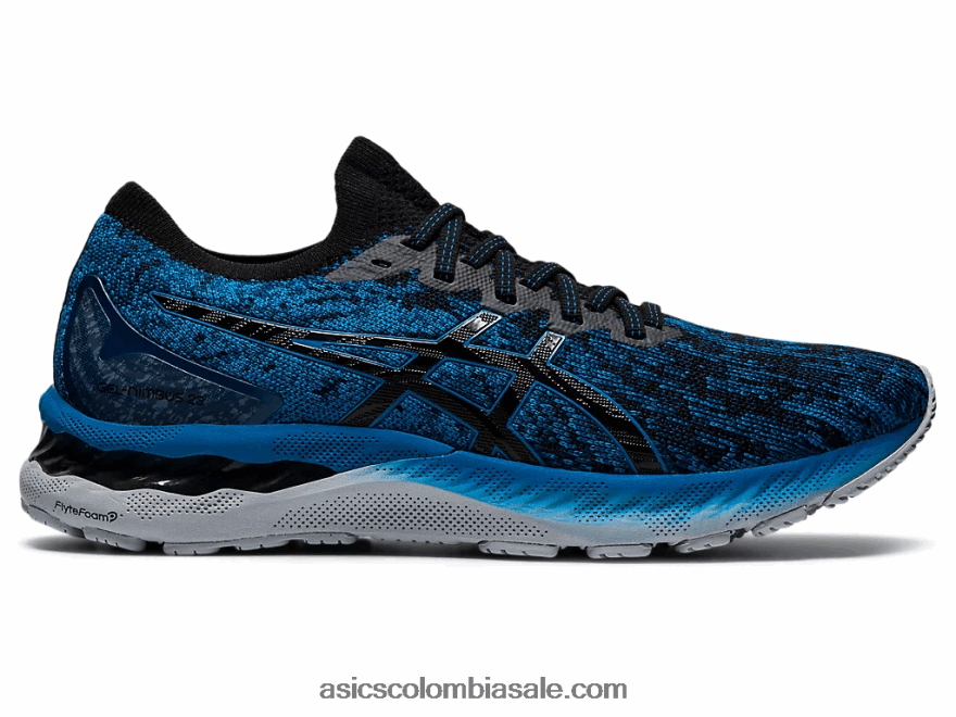 hombres Asics punto gel-nimbus 23 azul renacido/negro 20X82N1895