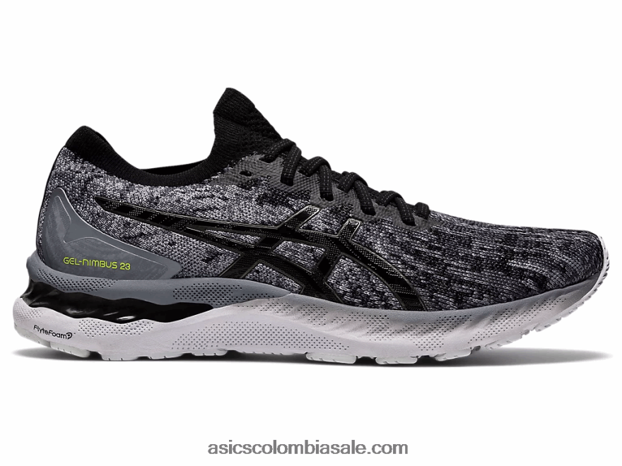 hombres Asics punto gel-nimbus 23 yeso/negro 20X82N1884