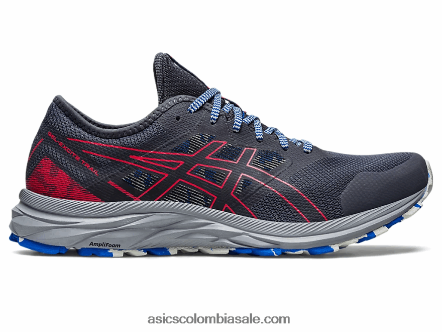 hombres Asics rastro de excitación de gel gris portador/rojo eléctrico 20X82N357