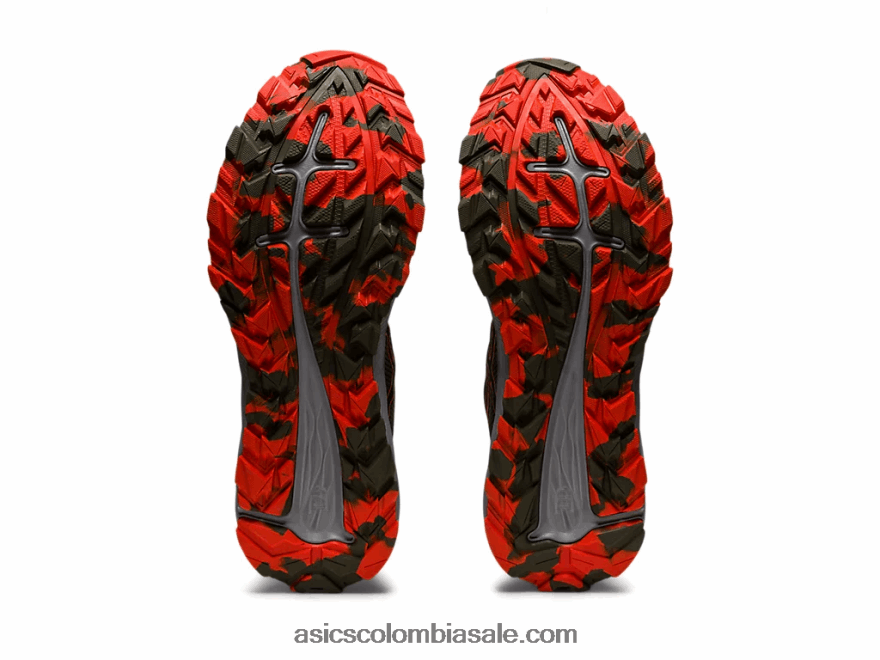 hombres Asics rastro de excitación de gel manto verde/tomate cherry 20X82N910