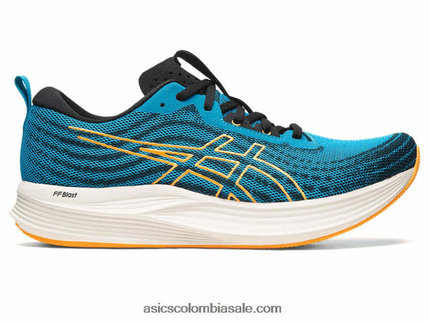 hombres Asics velocidad de evoride isla azul/naranja pop 20X82N522